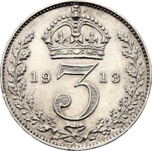 Reverse Threepence 1913 - Silver Coin Value - United Kingdom, George V