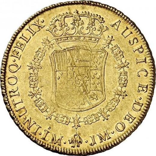 Reverse 8 Escudos 1770 LM JM - Gold Coin Value - Peru, Charles III