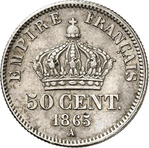 Reverse 50 Centimes 1865 A "Type 1864-1869" - Silver Coin Value - France, Napoleon III