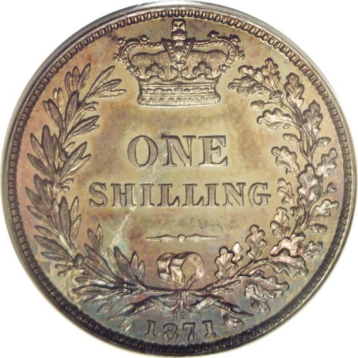 Reverse Shilling 1871 Plain edge - Silver Coin Value - United Kingdom, Victoria