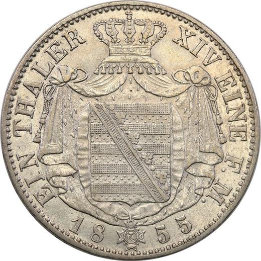 Reverse Thaler 1855 F - Silver Coin Value - Saxony-Albertine, John