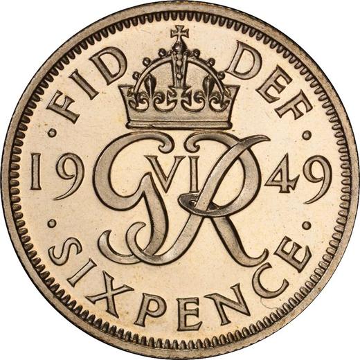 Revers 6 Pence 1949 HP - Münze Wert - Großbritannien, Georg VI