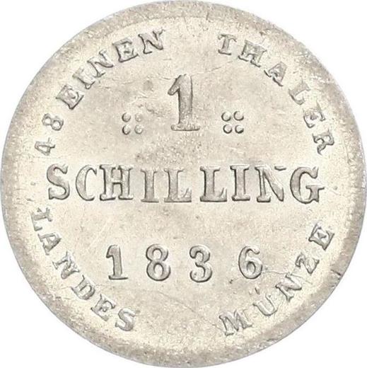 Reverse Shilling 1836 - Silver Coin Value - Mecklenburg-Schwerin, Frederick Francis I
