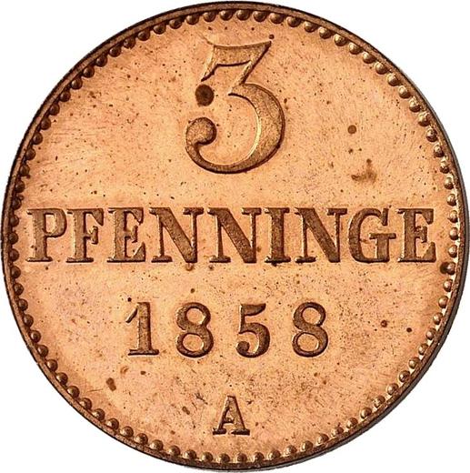 Reverse 3 Pfennig 1858 A -  Coin Value - Mecklenburg-Schwerin, Frederick Francis II