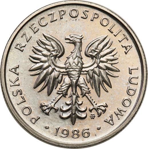 Obverse Pattern 50 Groszy 1986 MW Nickel - Coin Value - Poland, Peoples Republic