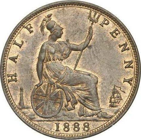 Revers 1/2 Penny 1888 - Münze Wert - Großbritannien, Victoria