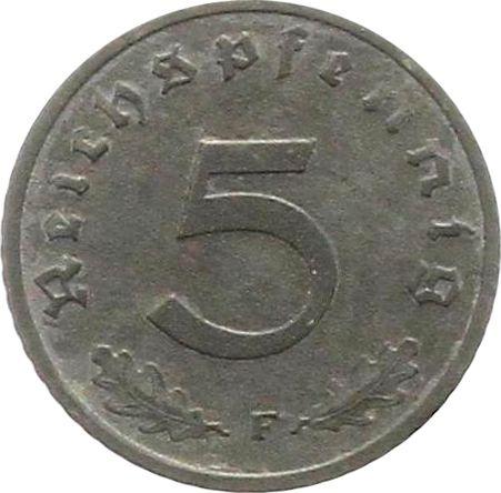 Obverse 5 Reichspfennig 1944 F "Type 1940-1944" -  Coin Value - Germany, Third Reich