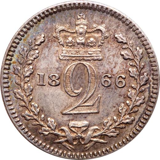Reverse Twopence 1866 - Silver Coin Value - United Kingdom, Victoria