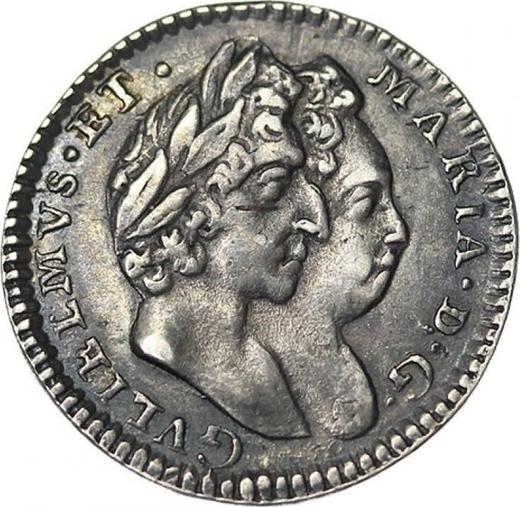 Anverso 2 peniques 1694 - valor de la moneda de plata - Gran Bretaña, Guillermo III y María II