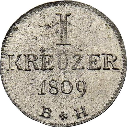 Reverse Kreuzer 1809 BH - Silver Coin Value - Frankfurt, Karl Theodor von Dalberg