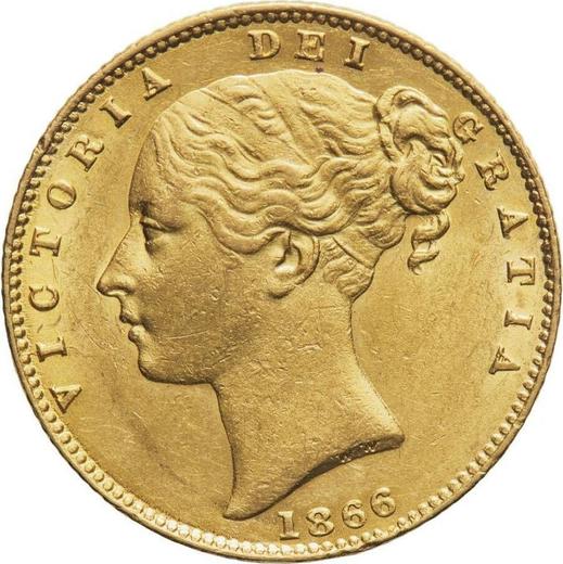 Obverse Sovereign 1866 WW "Shield" - Gold Coin Value - United Kingdom, Victoria