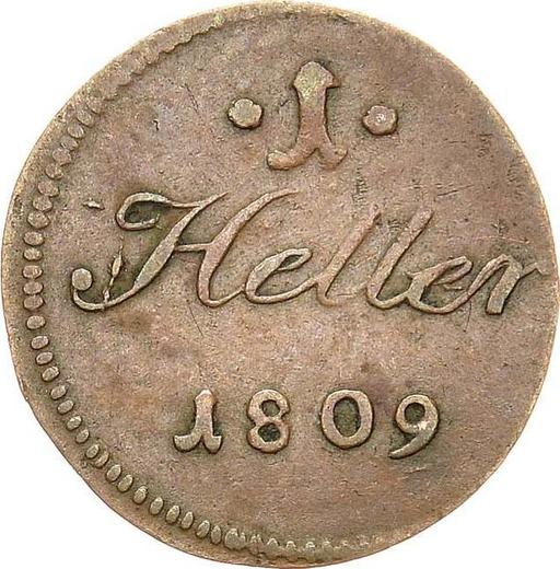 Реверс монеты - Геллер 1809 года - цена  монеты - Саксен-Гильдбурггаузен, Фридрих
