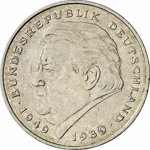Obverse 2 Mark 1992 D "Franz Josef Strauss" -  Coin Value - Germany, FRG