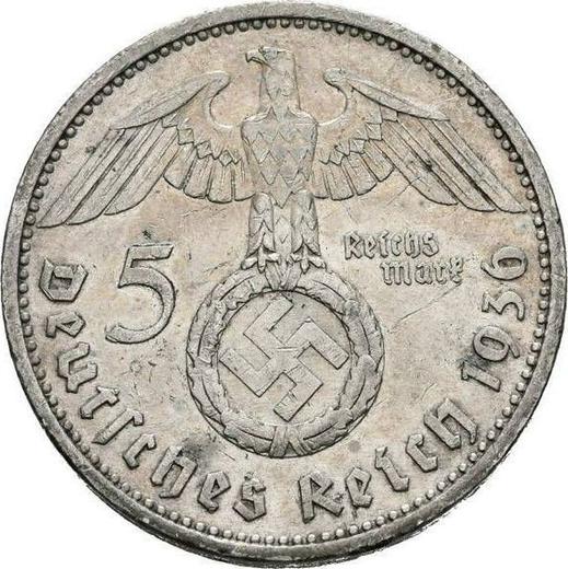 Reverse 5 Reichsmark 1936 E "Type 1936-1939" - Silver Coin Value - Germany, Third Reich