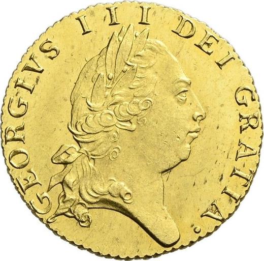 Аверс монеты - 1/2 гинеи 1790 года "Лопата" - цена золотой монеты - Великобритания, Георг III