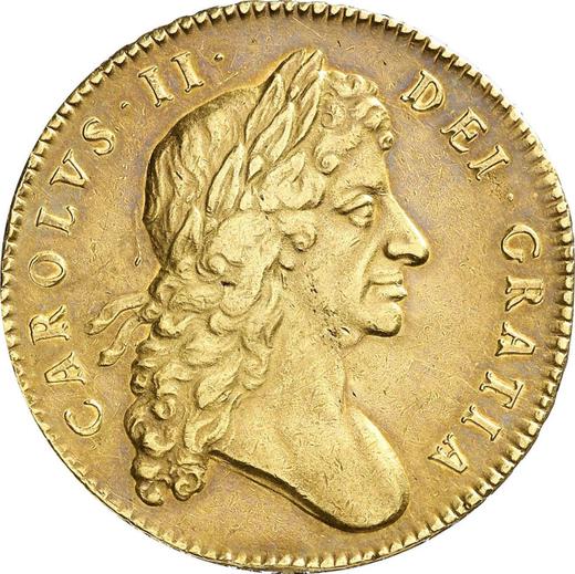 Obverse Five guineas 1680 "Second laureate bust" - Gold Coin Value - United Kingdom, Charles II