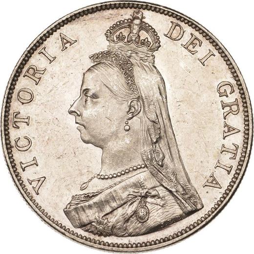 Obverse Double Florin 1889 JEB "Jubilee Head" - Silver Coin Value - United Kingdom, Victoria