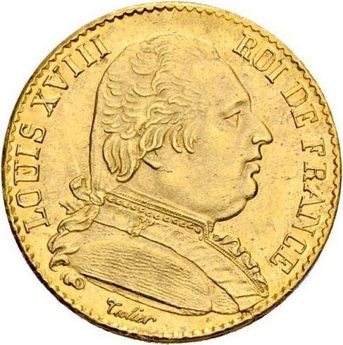 Obverse 20 Francs 1815 B "Type 1814-1815" - Gold Coin Value - France, Louis XVIII