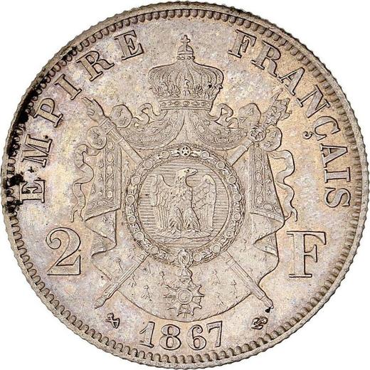 Reverse 2 Francs 1867 K "Type 1866-1870" - Silver Coin Value - France, Napoleon III