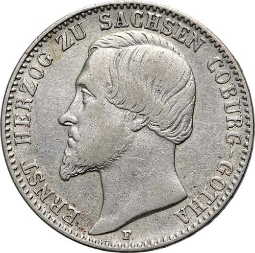 Аверс монеты - 1/6 талера 1852 года F - цена серебряной монеты - Саксен-Кобург-Гота, Эрнст II