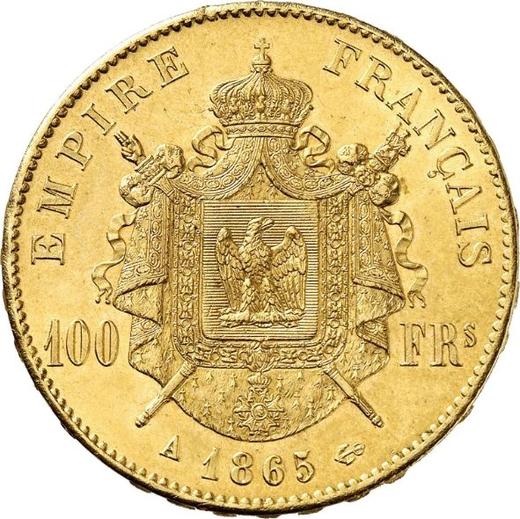 Reverse 100 Francs 1865 A "Type 1862-1870" - Gold Coin Value - France, Napoleon III