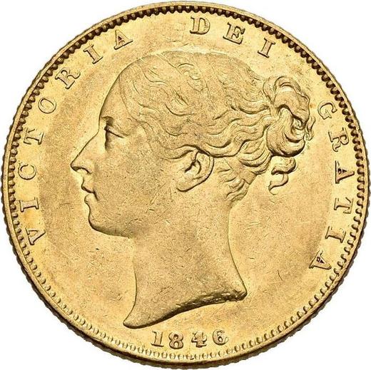 Anverso Soberano 1846 WW "Escudo" - valor de la moneda de oro - Gran Bretaña, Victoria