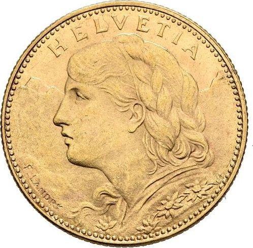Obverse 10 Francs 1913 B "Vreneli" - Gold Coin Value - Switzerland, Confederation