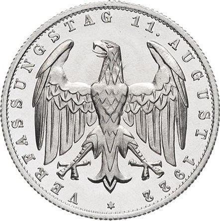 Awers monety - 3 marki 1922 G "Konstytucja" - cena  monety - Niemcy, Republika Weimarska