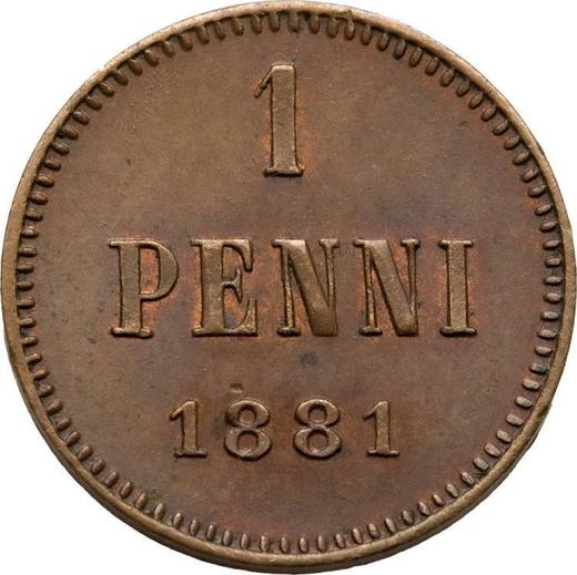 Reverse 1 Penni 1881 -  Coin Value - Finland, Grand Duchy