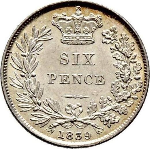 Revers 6 Pence 1839 - Silbermünze Wert - Großbritannien, Victoria