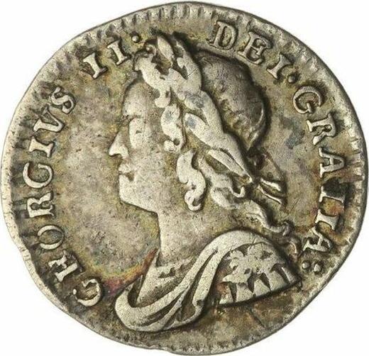 Avers 1 Penny 1755 - Silbermünze Wert - Großbritannien, Georg II