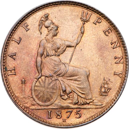 Revers 1/2 Penny 1875 H - Münze Wert - Großbritannien, Victoria