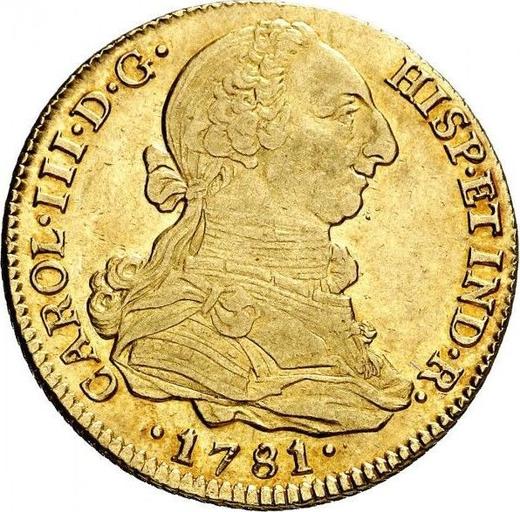 Obverse 4 Escudos 1781 S CF - Gold Coin Value - Spain, Charles III