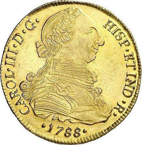 Obverse 8 Escudos 1788 PTS PR - Gold Coin Value - Bolivia, Charles III