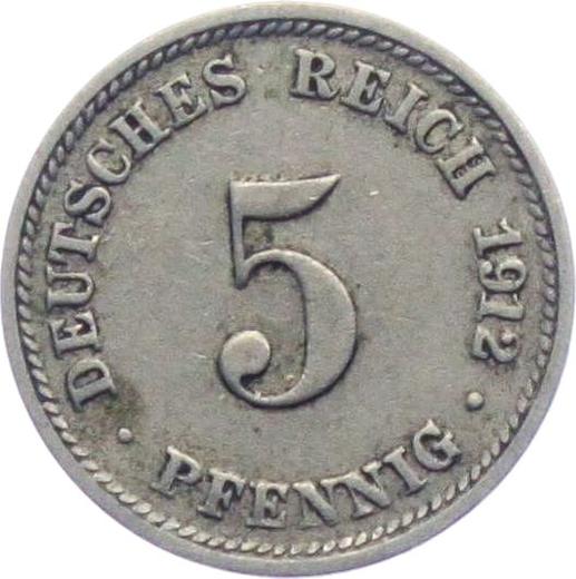 Obverse 5 Pfennig 1912 D "Type 1890-1915" -  Coin Value - Germany, German Empire