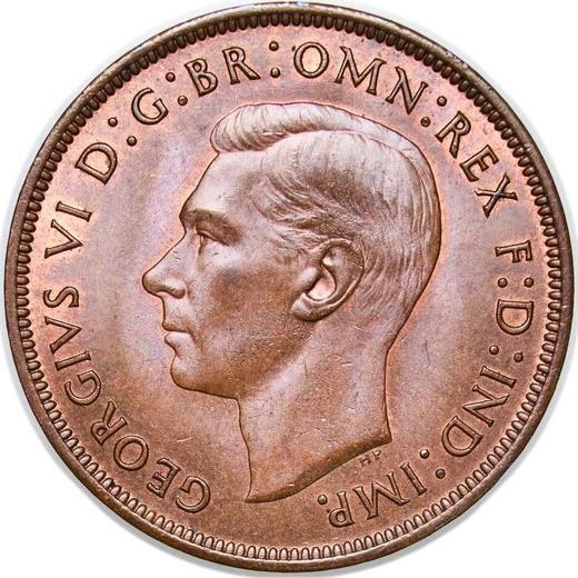 Аверс монеты - Пенни 1940 года HP "Тип 1937-1948" - цена  монеты - Великобритания, Георг VI