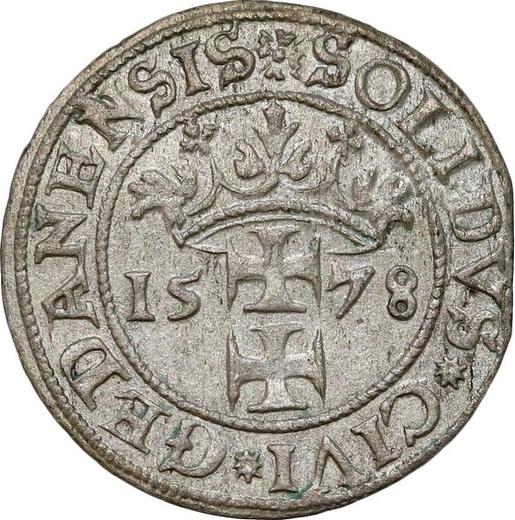 Obverse Schilling (Szelag) 1578 "Danzig" - Silver Coin Value - Poland, Stephen Bathory