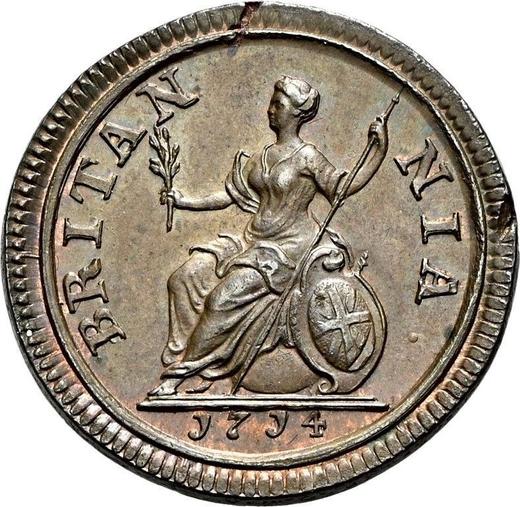 Revers Probe 1 Farthing 1714 - Münze Wert - Großbritannien, Anne