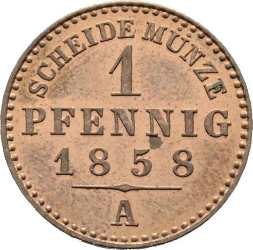 Revers 1 Pfennig 1858 A - Münze Wert - Schwarzburg-Sondershausen, Günther Friedrich Carl II