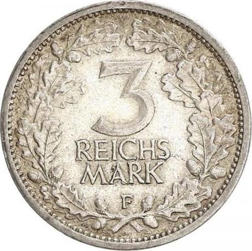 Reverse 3 Reichsmark 1932 F - Silver Coin Value - Germany, Weimar Republic