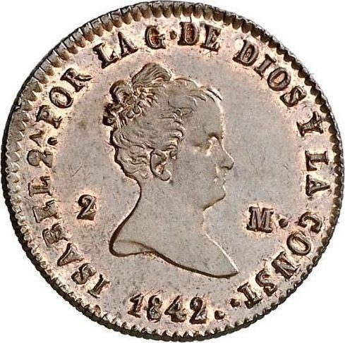 Obverse 2 Maravedís 1842 - Coin Value - Spain, Isabella II