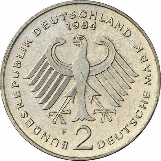 Revers 2 Mark 1984 F "Heuss" - Münze Wert - Deutschland, BRD