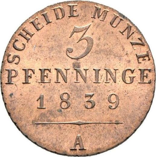Reverse 3 Pfennig 1839 A -  Coin Value - Prussia, Frederick William III