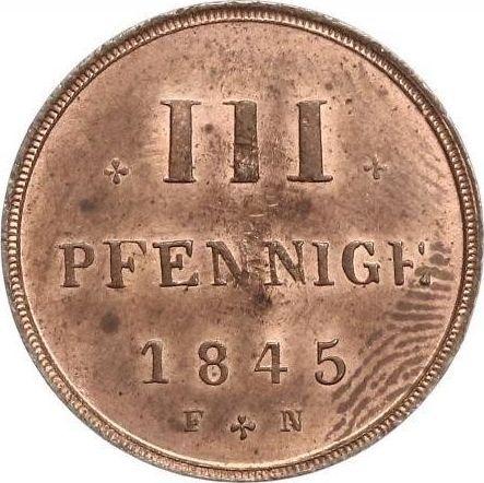 Reverso 3 Pfennige 1845 FN - valor de la moneda  - Mecklemburgo-Strelitz, Jorge