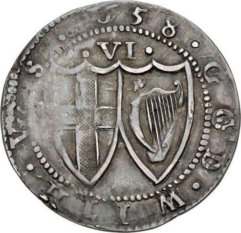 Reverse Sixpence 1658 - Silver Coin Value - United Kingdom, Commonwealth