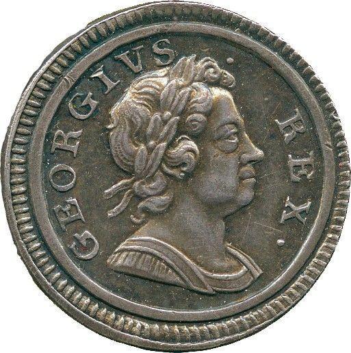 Awers monety - 1 farthing 1717 - cena srebrnej monety - Wielka Brytania, Jerzy I