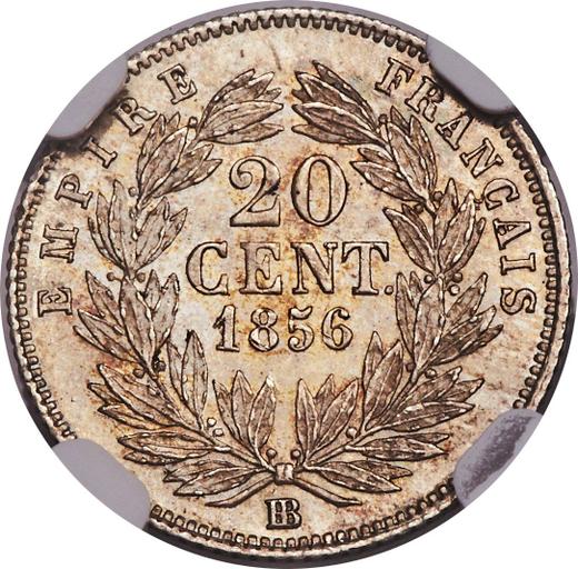 Reverse 20 Centimes 1856 BB "Type 1853-1863" - Silver Coin Value - France, Napoleon III