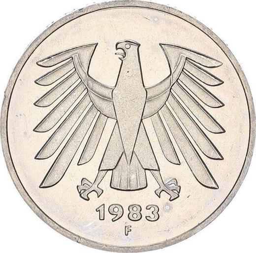 Reverse 5 Mark 1983 F -  Coin Value - Germany, FRG