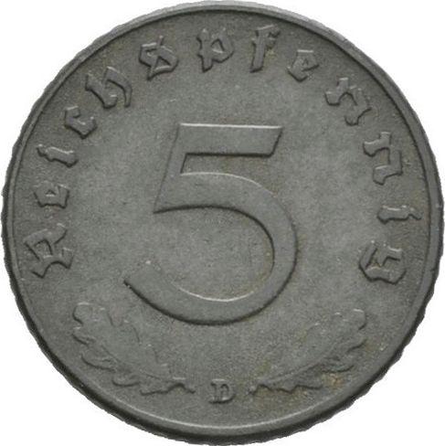 Obverse 5 Reichspfennig 1942 D "Type 1940-1944" -  Coin Value - Germany, Third Reich
