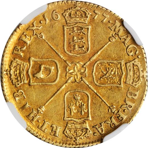Reverse Half Guinea 1677 "Second laureate bust" - Gold Coin Value - United Kingdom, Charles II
